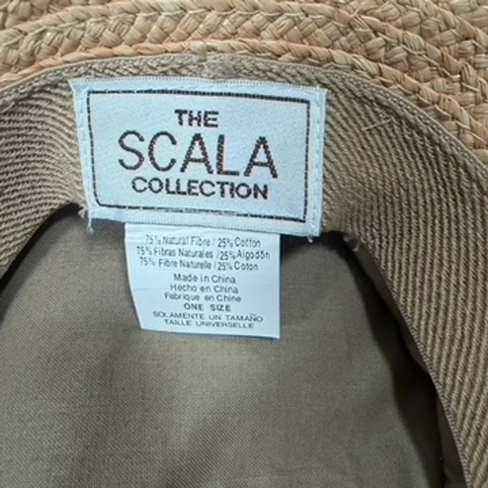 Scala Collection Wide Brim Sun Hat Olive Packable Drawstring Tie One Size OS